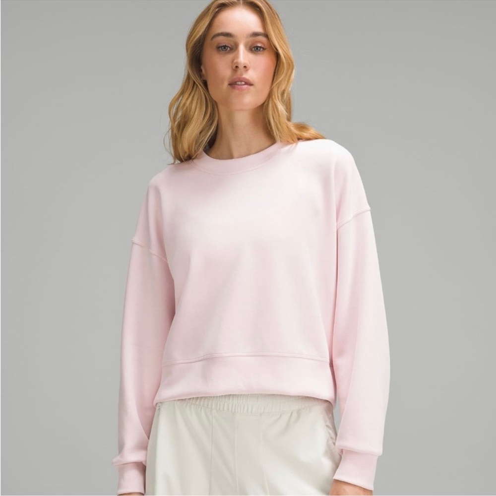 Lululemon Softstreme Perfectly Oversized Cropped Crew Sweatshirt Flush Pink 8